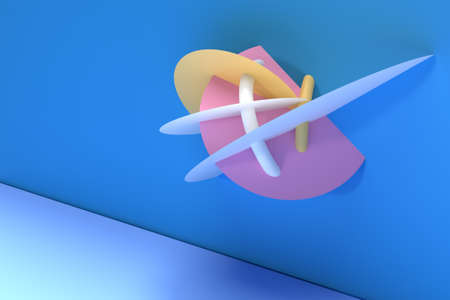 3D Remder Abstract Background with Colorful Geometric Elements.