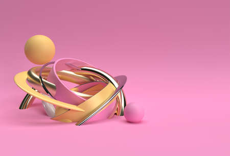 3d Render Abstract Composition Background with Geometric Elements Design.の写真素材