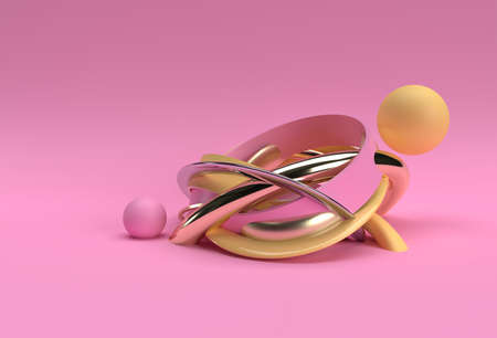 3d Render Abstract Composition Background with Geometric Elements Design.の写真素材