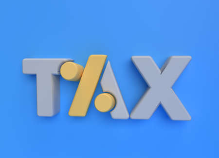 3D Render Tax Calligraphic Line art Text Banner Poster illustration Design.の写真素材