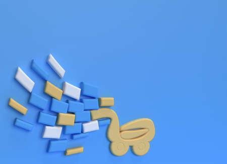 3D Render Shopping Cart Icon illustration Design.の写真素材