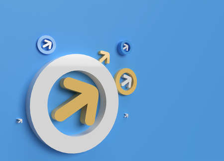 3D rendering abstract Arrow background with waves. Creative Architectural Concept.の写真素材