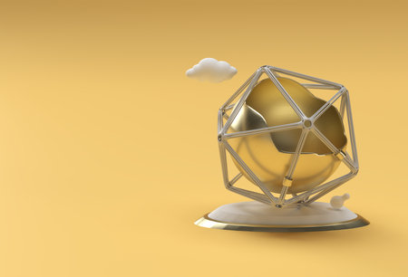 Abstract Background. Dynamic 3d spheres - Modern Banner or Poster Designの写真素材