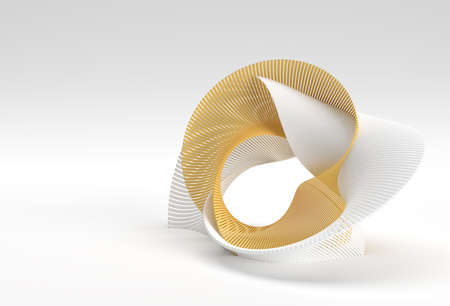 3D Rendering Abstract Background with Wave Line. Creative Architectural Concept.の写真素材