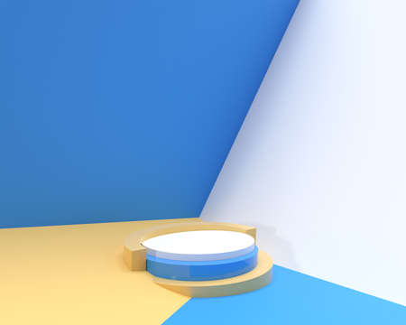 3D Render Scene of Minimal Podium Scene for Display Products Advertising Design.の写真素材