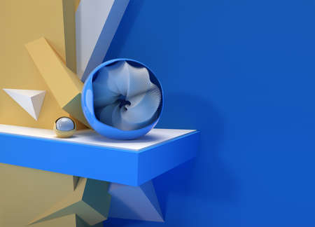 3D Core ball Hemisphere Shell Minimalism Geometry Background. 3d illustration Rendering.の写真素材