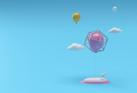 3D Render Scene of Minimal Podium Scene for Display Products Advertising Design.の写真素材