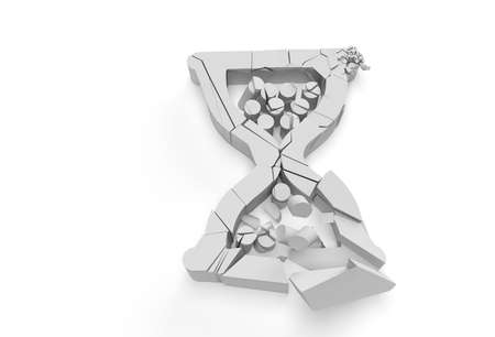 3D Render Broken Hourglass Mouse Symbol with Abstract 3d illustration.の写真素材