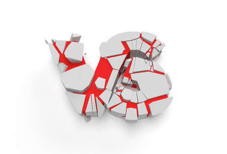3D Render VS Company Broken Letter Logo Illustration Design.の写真素材