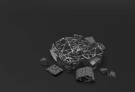 3D Render Broken Scene of Minimal Podium Scene for Display Products Advertising Design.の写真素材