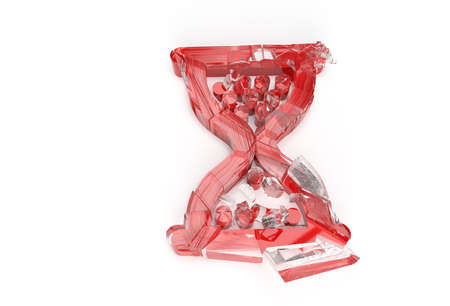 3D Render Broken Hourglass Mouse Symbol with Abstract 3d illustration.の写真素材