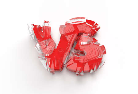 3D Render Broken VS Company Broken Letter Logo Illustration Design.の写真素材