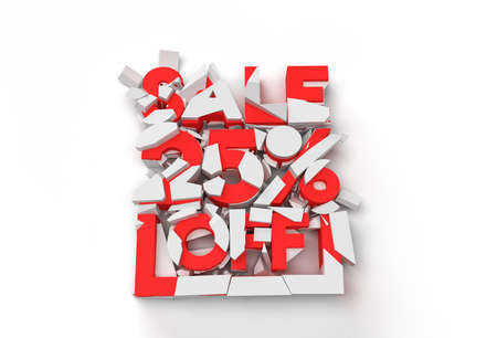 3D Render Abstract Broken 25% Sale OFF Discount Banner 3D Illustration Design.の写真素材