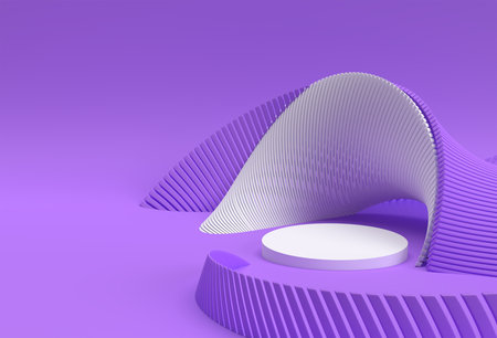 3D Render Scene of Minimal Podium Scene for Display Products Advertising Design.の写真素材