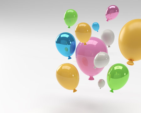3D balloons for Birthday, Party, Wedding or Promotion Banners or Poster.の写真素材