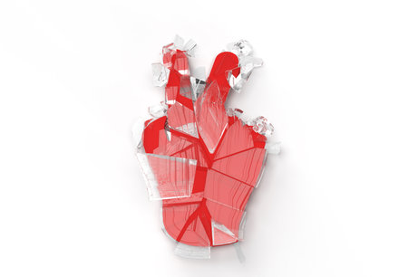 Broken Glass Victory Celebration 3D Render Illustration Design.の写真素材