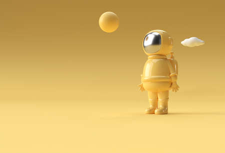 3d Render Spaceman Astronaut Cosmonaut 3d illustration Design.の写真素材