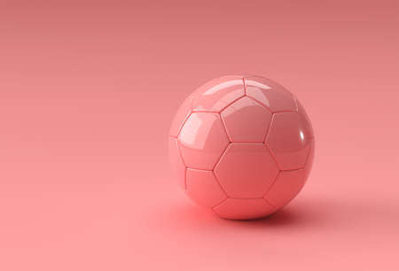 3D Render Football Illustration, Soccer Ball with Pink Backgroundの写真素材
