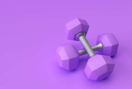 3d Render Dumbbells Set, Realistic Detailed Close Up View Isolated Sport Element of Fitness Dumbbell Design.の写真素材