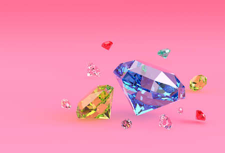 3d Model Shiny Diamond illustration 3d image Design.の写真素材