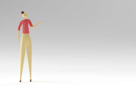 3D illustration of standing woman, 3D Render Design.の写真素材