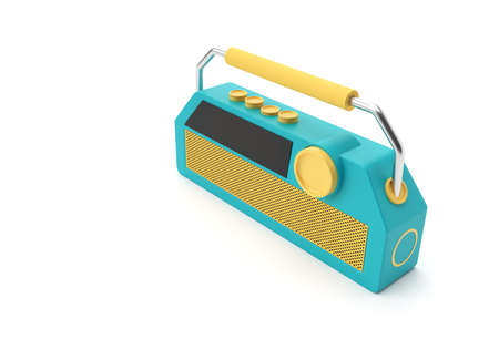 3D render illustration of the old vintage retro style radio receiver isolated on white background.の写真素材