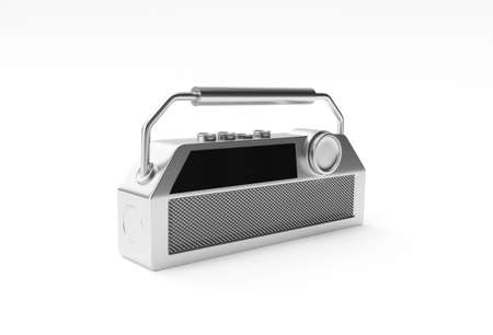 3D render illustration of the old vintage retro style radio receiver isolated on white background.の写真素材