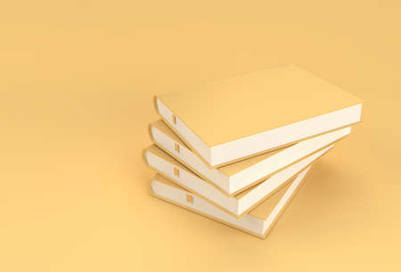 3D Render Books stack of book covers textbook bookmark mockup style Design.の写真素材