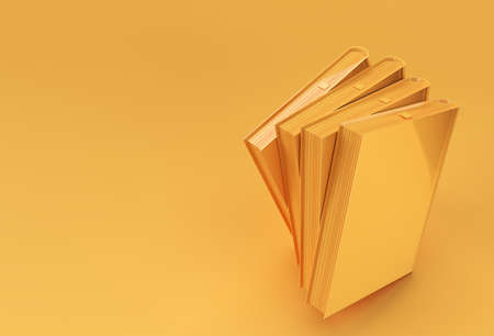 3D Render Books stack of book covers colorful textbook bookmark Design.の写真素材