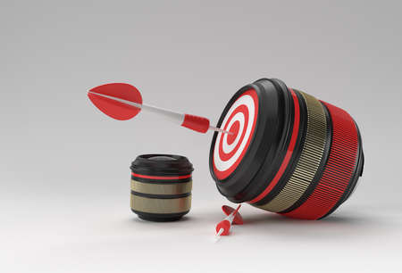 Realistic camera lens Target for Perfect Shoot 3D Rendering.の写真素材