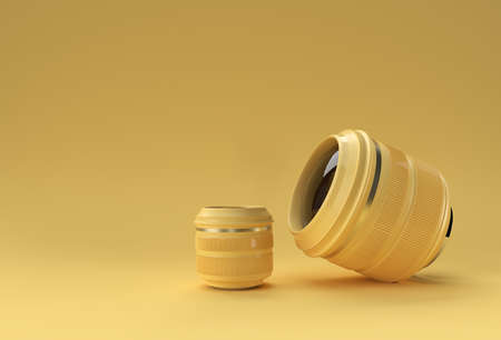 Realistic camera lens with reflections 3D Rendering.の写真素材