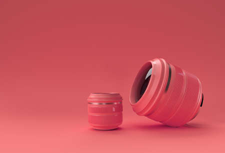 Realistic camera lens with reflections 3D Rendering.の写真素材