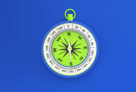 Turquoise Compass 3d Render illustration.の写真素材