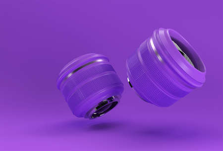 Realistic camera lens with reflections 3D Rendering.の写真素材