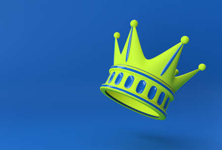 3D Render Illustration Turquoise Crown isolated on Color Background