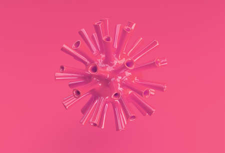 3D Render illustration Flu virus Floating in Fluid Microscopic view Design.の写真素材