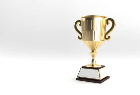 3D Render Trophy Cup isolated on Color Background.の写真素材