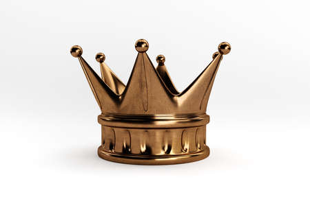 3D Render Illustration Turquoise Crown isolated on Color Backgroundの写真素材