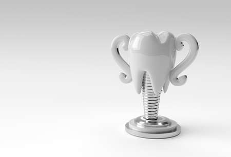 Dental Trophy model of premolar tooth 3D Rendering.の写真素材