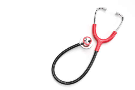 3d Render Realistic Medical Stethoscope on Color Background.の写真素材