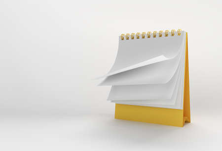 3D Render Notebook mock up with clean blank for design and advertising, 3d illustration perspective view.の写真素材