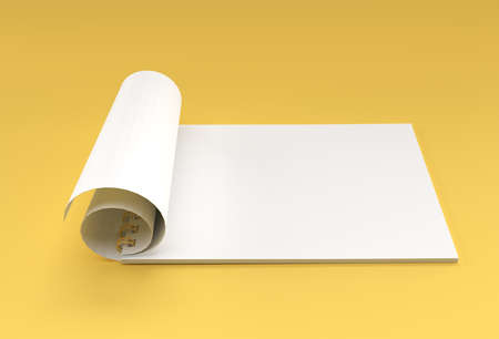3D Render Notebook Mock up Whilst Turning for Design and Advertising, 3d illustration Perspective view.の写真素材