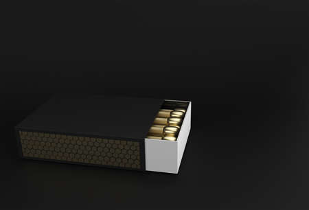 3D Render Opened Blank matchbox Mockup isolated on Color Backgroundの写真素材