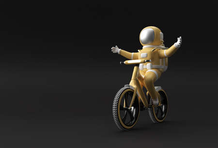 3D Render Concept of astronaut bicycle 3D art design illustration.の写真素材