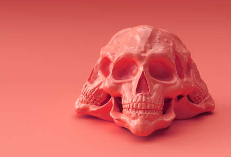 Human skull. The concept of deathの写真素材
