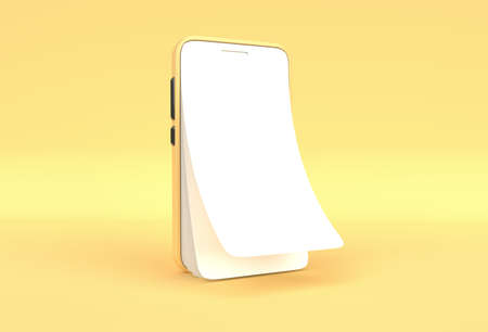 Mock-up smart phone with empty screen replacement Screen Protector Glass 3D rendering.の写真素材