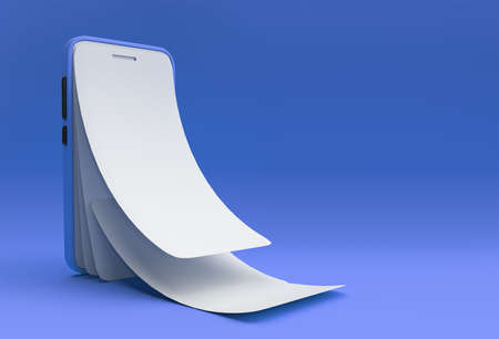 Mock-up smart phone with empty screen replacement Screen Protector Glass 3D rendering.の写真素材