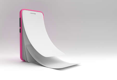 Mock-up smart phone with empty screen replacement Screen Protector Glass 3D rendering.の写真素材