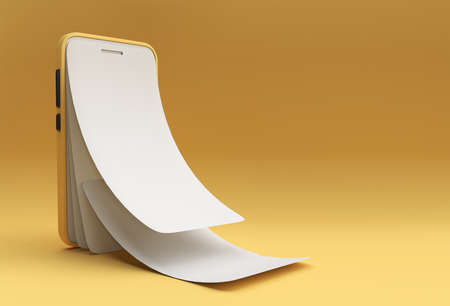 Mock-up smart phone with empty screen replacement Screen Protector Glass 3D rendering.の写真素材