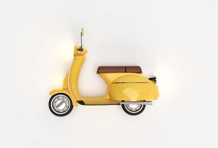 3D Render Classic Motor Scooter Side Viewの写真素材